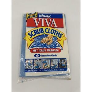 Vtg Kleenex 1996 Viva Scrub Cloths Reusable Wet Strength Cleaning Cloths 3 Ct